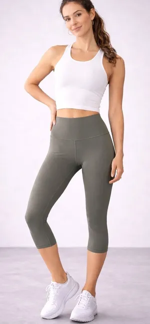 Lululemon Align High-Rise Crop 21" Leggings‎ Grey Sage Nulu 6 LW6BGFS Athleisure thumbnail 1