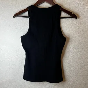 Maeve | Anthropologie Black Ribbed Tank Top WOMENS SMALL thumbnail 3