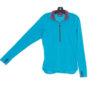 Patagonia Womens 1/2 Zip Base Layer Power Dry Grid Fleece Blue Size Medium DZ thumbnail 7
