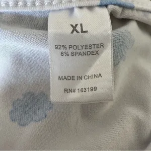 Y2K White Backless Halter Dress with Blue Flowers XL thumbnail 6