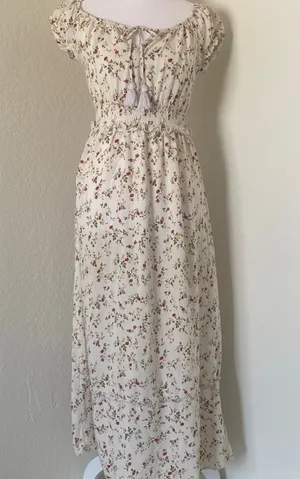 Floral Cream Maxi Dress thumbnail 1