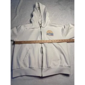 Salty Crew In the Rays Zip Fleece Hoodie Off White Cream Graphic Sweatshirt S thumbnail 8