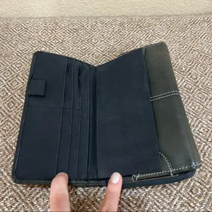 Vintage Black Leather Wilsons Billfold Wallet Casual Daily Soft Leather thumbnail 5