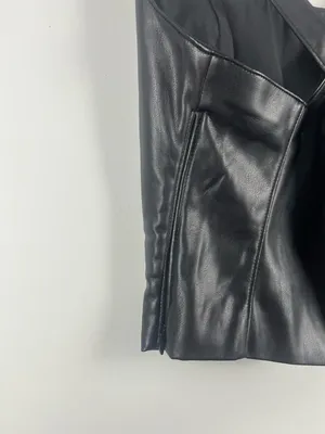 Abercrombie & Fitch Faux Leather black crop top size small thumbnail 3