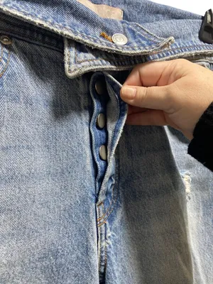 Revice Denim Fold Over Waist Baggy Denim Jeans Blue Size 28 Distressed Retro thumbnail 10