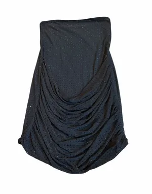 ZARA strapless black mini dress with rhinestones nwt thumbnail 1