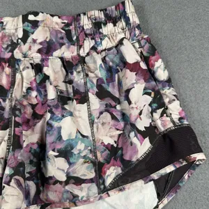 Lululemon Shorts Womens 4 Purple Black Floral Hotty‎ Hot Short 2.5 Lined Mesh thumbnail 2