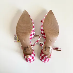 Wild Fable Lysandra Gingham Eyelet Kitten Heels Women's 7.5 Red & White NWT thumbnail 7