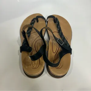 Aetrex Evie braided leather‎ sandals black womens size 41 thumbnail 5