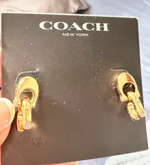 Coach Jewelry Gold Earrings Interlocking Signature C Earrings 6mm thumbnail 3