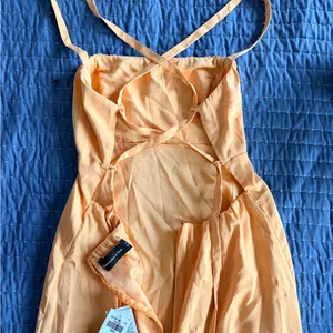 Abercrombie and Fitch Yellow Lace Up Back Midi Dress with Tags thumbnail 1