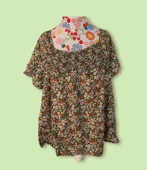 Old Navy Garden Print Smocked Blouse thumbnail 1