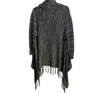 One World Size XL Live and Let Live Women's Cardigan Sweater Gray/Black thumbnail 9
