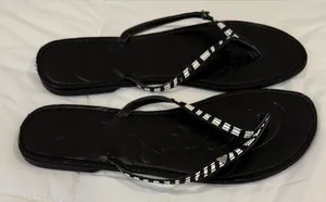 Roxy Blondie Sandals – Black & White Striped – Women’s Size 9 thumbnail 1