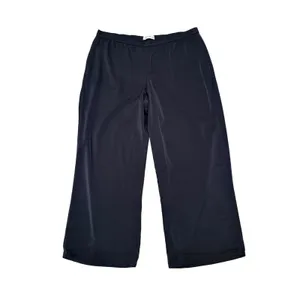 Abercrombie & Fitch Drapey Wide Leg Satin‎ Pants Pull On Black Size XL thumbnail 2