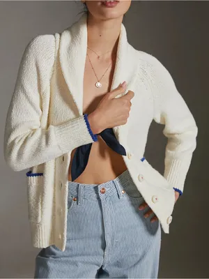 Anthropologie Maeve Lobster Cardigan Sweater in White thumbnail 1