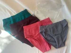 Cupshe Textured Bikini Bottoms Set in Teal, Burgundy, Pink, Gray thumbnail 1
