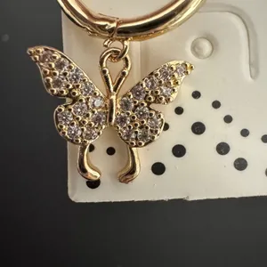 Allison Rose Atelier 14K Gold Plated‎ Butterfly Hoop Dangle Earrings Women's thumbnail 2