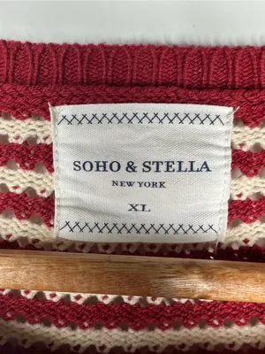 Soho & Stella New York American Flag Cropped Knit Sweater XL thumbnail 3