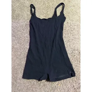 Victoria's Secret PINK Black Sleeveless Romper Bodysuit Tank Top Shorts‎ Medium thumbnail 2