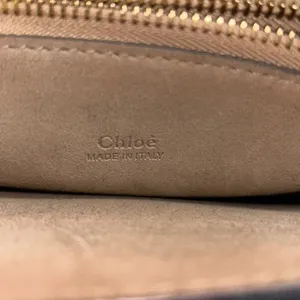 Chloe Authentic Faye Medium Shoulder Bag Genuine Leather Motty Gray thumbnail 13