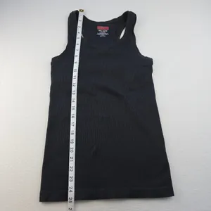 Spanx Women Black Ribbed Racerback Tank Top Small Medium Slim Fit Scoop Neck thumbnail 6