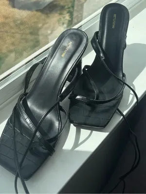 Pretty Little Thing Strappy Lace-Up Black Women's Heels thumbnail 1
