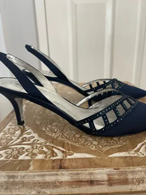 Adrianna Papell Navy Slingbag Heel Pumps  thumbnail 5