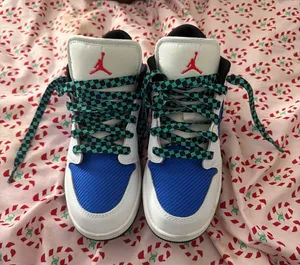 Air Jordan White and blue 1 lows thumbnail 1