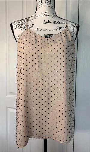 New York & Company Beige Polka Dot Cami Top thumbnail 1