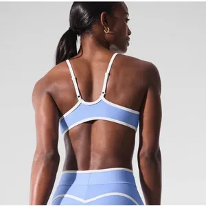 Alo Yoga Airlift Charger Bra Crystal Clear Blue/White XXS New RARE thumbnail 2