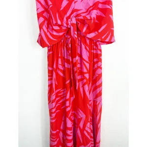 Vici Pink Red Tropical Print Maxi Dress Small Sleeveless Beach Vacation thumbnail 10