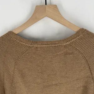 Athleta Hanover Sweater‎ Womens Size M Extra Fine Merino Wool Blend V-Neck Brown thumbnail 9