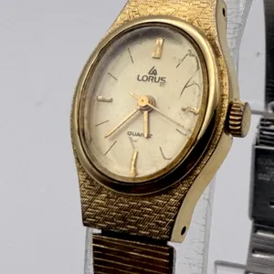 Elegant Vintage Lorus Quartz Cocktail Watch - Gold Tone Working New Battery thumbnail 3