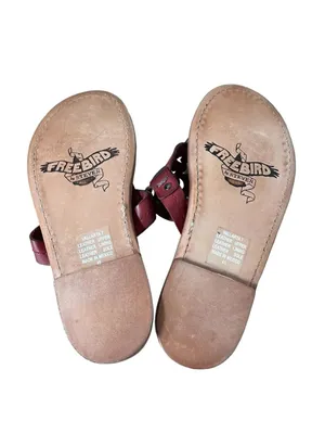 Freebird By Steven Vallarta Sandal Red Size 7 Leather Star Moon Boho Festival thumbnail 4