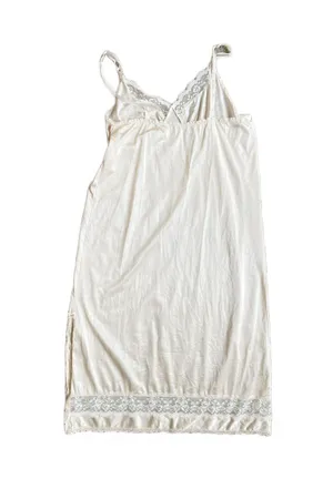 Vintage 80s White Lace Slip Dress 🔥 thumbnail 5