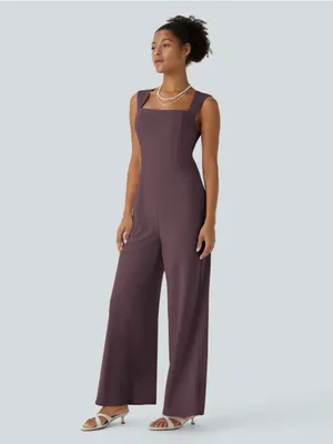 HALARA Plum Square-Neck Maxi Jumpsuit thumbnail 3