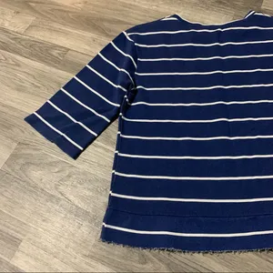 ❤️Zara Trafaluc Blue White Stripe Shirt; Medium Women’s thumbnail 9