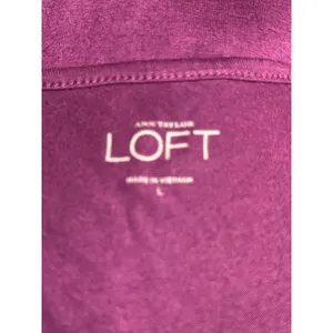 LOFT Cami Small Purple Aubergine Flowy Plunge Neck Tank Womens Large thumbnail 6