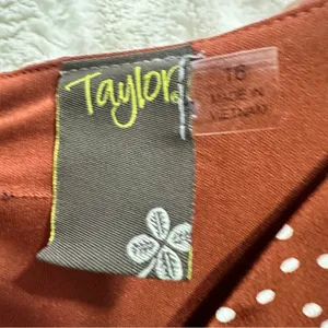 Taylor Rust Polka Dot Midi Dress Size 16 V-Neck Smocked Boho Chic thumbnail 10