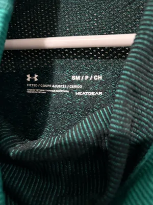 Under Armour HeatGear Hooded Top Teal Black Size S thumbnail 2