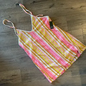 Wild Fable Women's Sleeveless Bodycon Dress Cover Up - Warm Multi Striped 1X NWT thumbnail 2