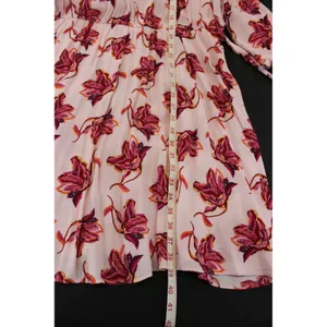 Eloquii Elements Floral Dress Womens 18/20 Pink Great V-Neck Puff Sleeve Midi thumbnail 8