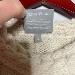 Aran Sweater Market Super Soft 100% Merino Wool Luxury Cable Knit Sz S thumbnail 6