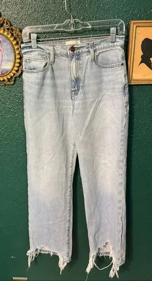 FRAME Le Jane Crop Jeans Womens 25 Light Wash Blue High Rise Stretch Denim thumbnail 1