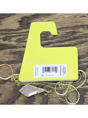 NWT Kendra Scott Teardrop Pendant Flat Chain Necklace Gold Yellow 22.5" thumbnail 4
