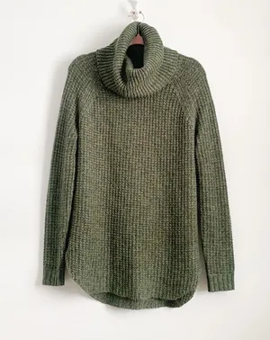 A New Day Green Cowl Neck Tunic Length Sweater Medium Blogger Favorite thumbnail 8