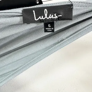 Lulus Surplice Stretch Jersey Knit Maxi Dress Side Slit Dusty Mint Small NWT thumbnail 3