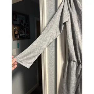 Unbranded Romper Women Gray Long Sleeve Henley Elastic Waist Pockets Tulip Hem thumbnail 3