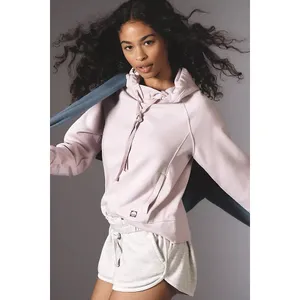 Daily Practice by‎ Anthropologie Hoodie XS Lilac Pink Cropped Sweatshirt Cozy thumbnail 2
